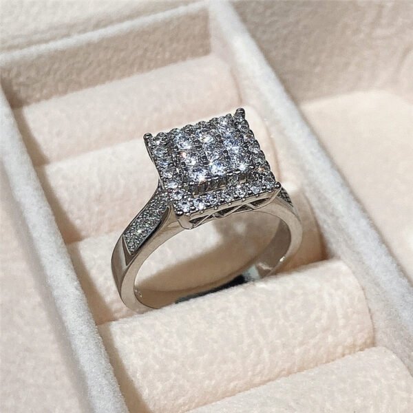 Square Sterling Engagement Ring - Image 7