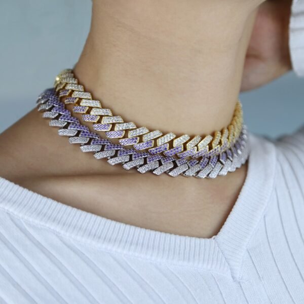 Sexy Micro Pave Cuban IcedOut Pastel Chokers - Image 5