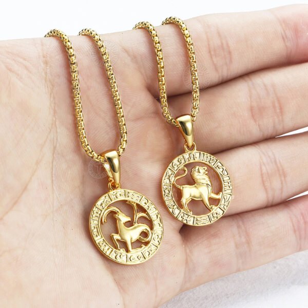 Zodiac Sign Gold Pendant Necklace - Image 21