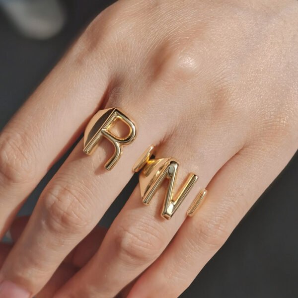 Unisex 26 Letters Hollow Ring - Image 4