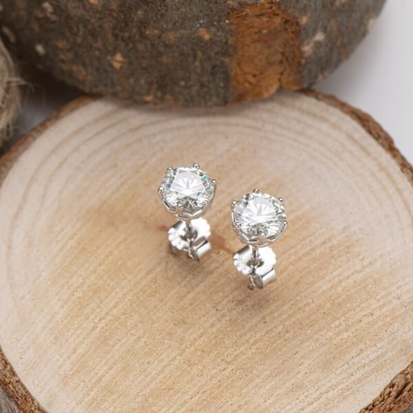 1 Ct Moissanite Diamond Earrings Round 925 Sterling Silver - Image 7