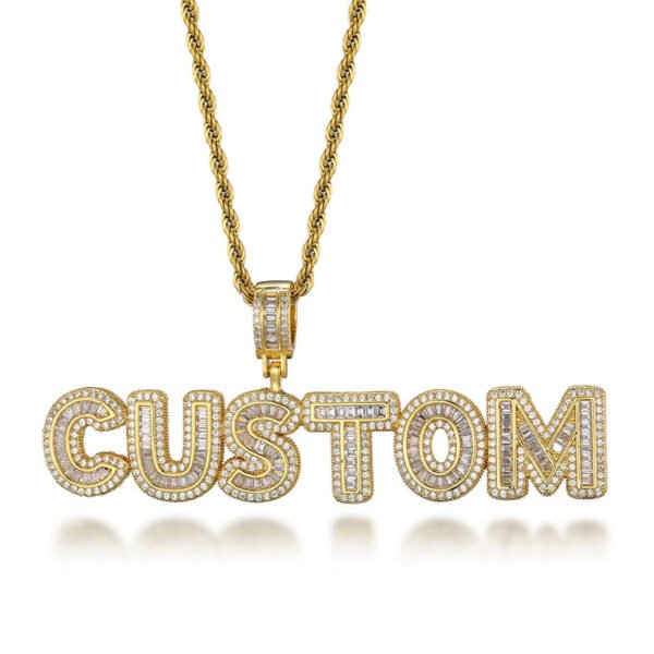 Iced Out Baguette Letters Customized Jewelry - Image 4