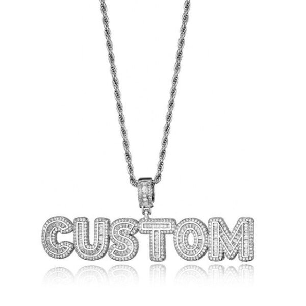 Iced Out Baguette Letters Customized Jewelry - Image 6