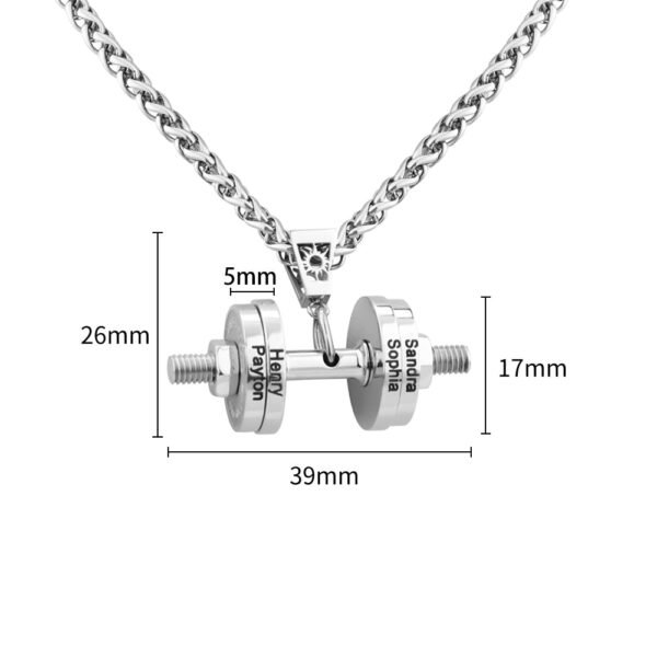 Custom Names Dumbbell Necklace - Image 33