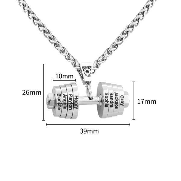 Custom Names Dumbbell Necklace - Image 36