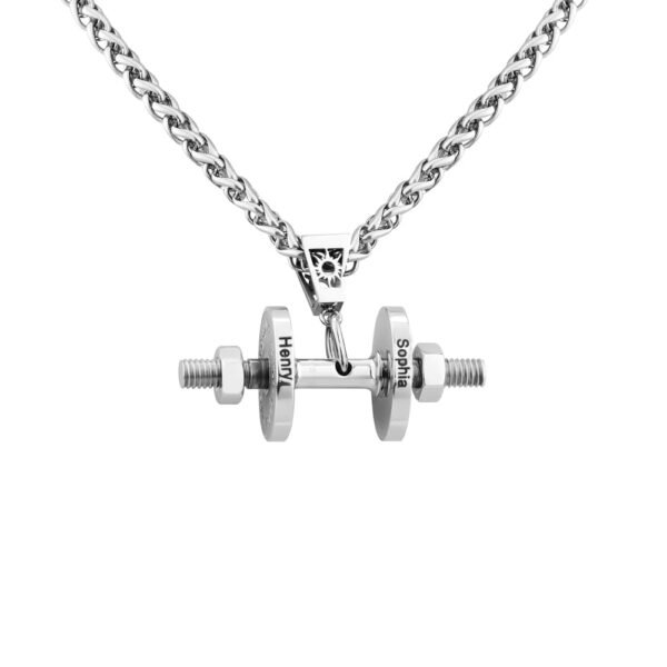 Custom Names Dumbbell Necklace - Image 4