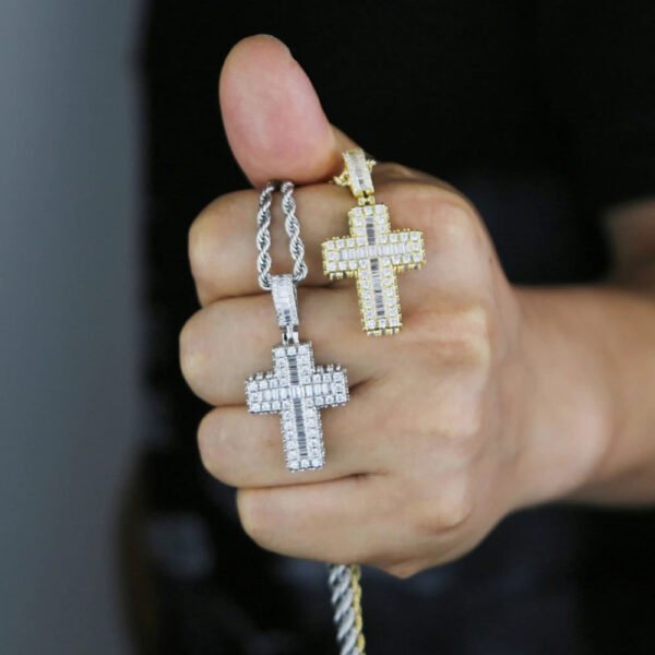 Iced Out Cross Pendant Necklace - Image 7