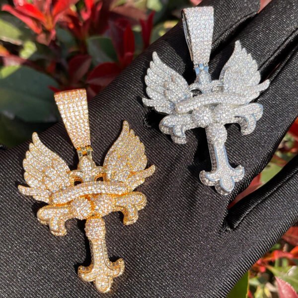 Iced Out Wing Cross Necklace - Image 6