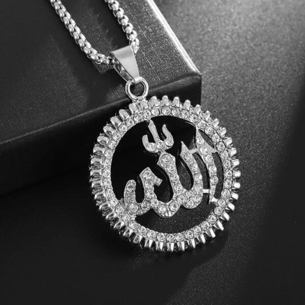 Iced Out Allah Pendant Necklace - Image 7