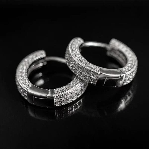 Iced Out Hoop Earrings Hypoallergenic - Image 10