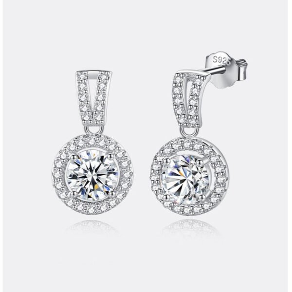 Luxurious Lab-Diamond Drop Earrings Silver - Image 9