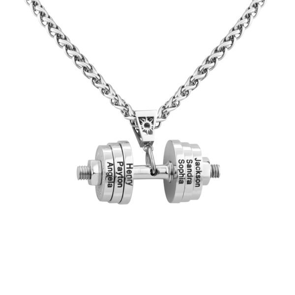 Custom Names Dumbbell Necklace - Image 3