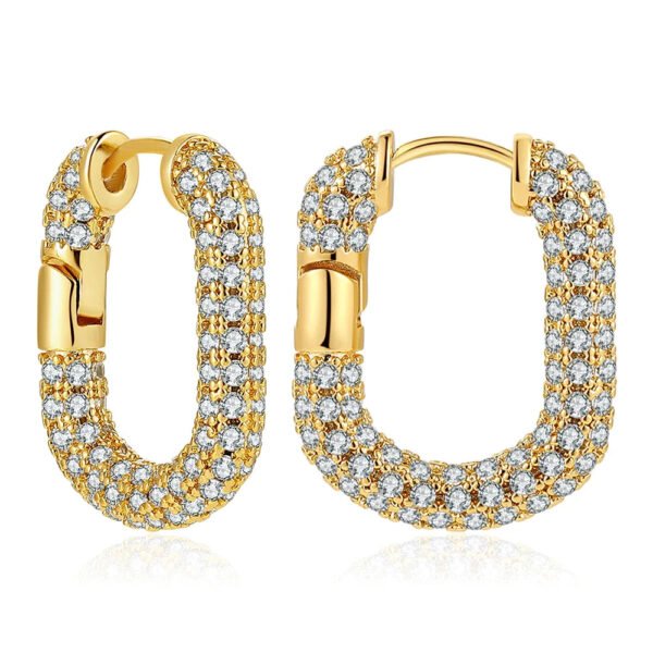 14k Gold Plated U Shape Hoop Earrings - Image 7