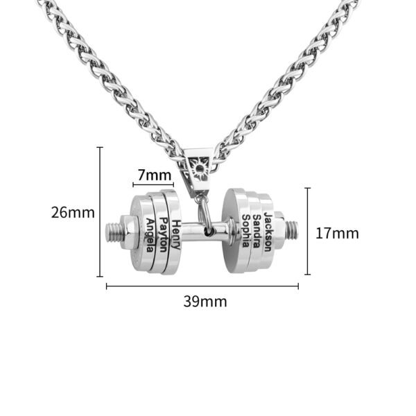 Custom Names Dumbbell Necklace - Image 35