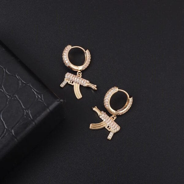 Iced Out Hoop Earrings Hypoallergenic - Image 32