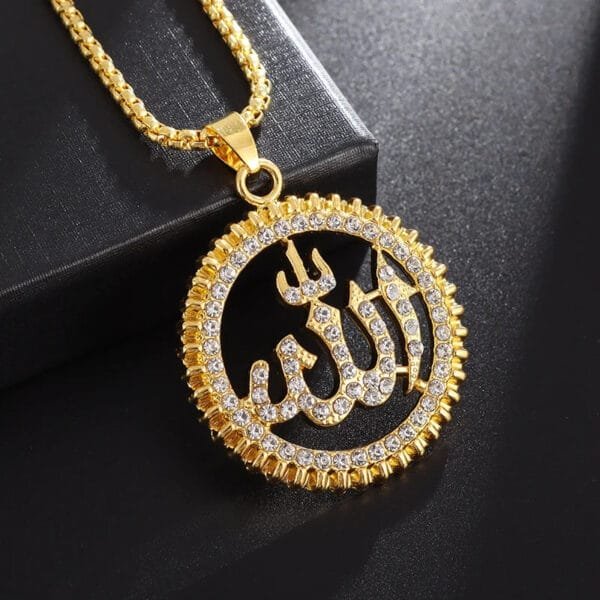 Iced Out Allah Pendant Necklace - Image 8