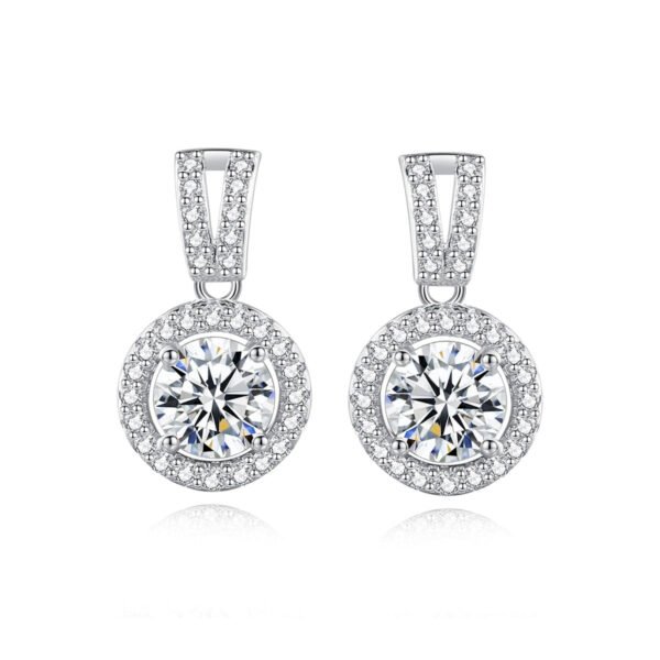 Luxurious Lab-Diamond Drop Earrings Silver