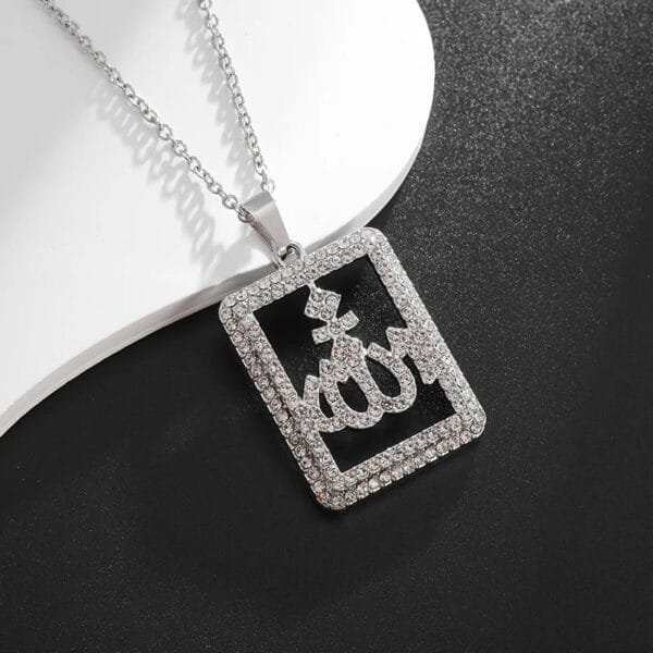 Iced Out Allah Pendant Necklace - Image 3