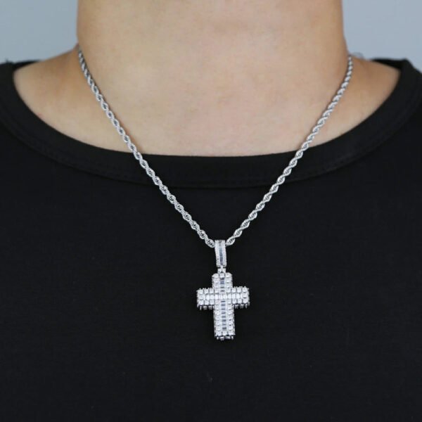 Iced Out Cross Pendant Necklace - Image 3