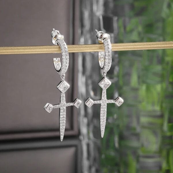 Iced Out Hoop Earrings Hypoallergenic - Image 41