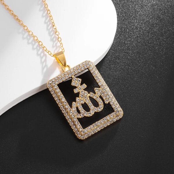 Iced Out Allah Pendant Necklace - Image 5