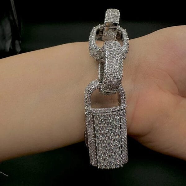 Iced Out BOSS Statement Cuban Link Bracelet - Image 4