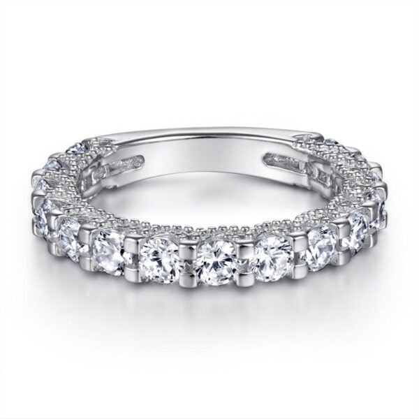 0.8 Ct D Color Lab Diamond Ring Set - Image 4