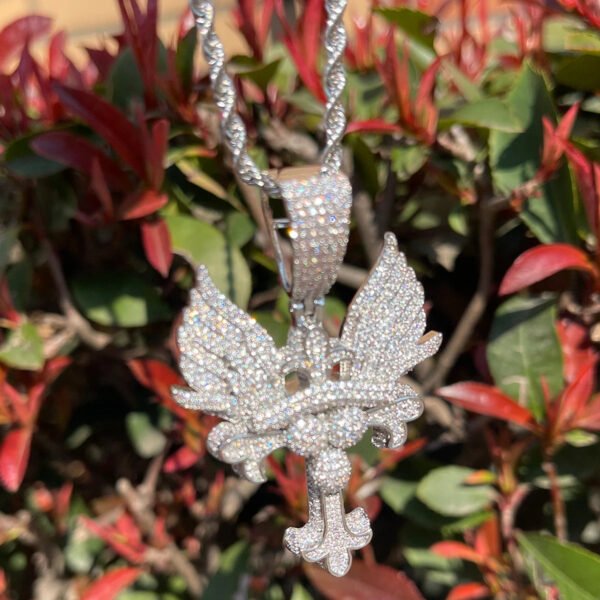 Iced Out Wing Cross Necklace - Image 9