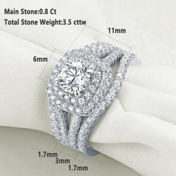 TrophyWife Collection | 3 Pieces Luxury Engagement Wedding Rings Set - Image 3