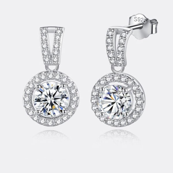 Luxurious Lab-Diamond Drop Earrings Silver - Image 3