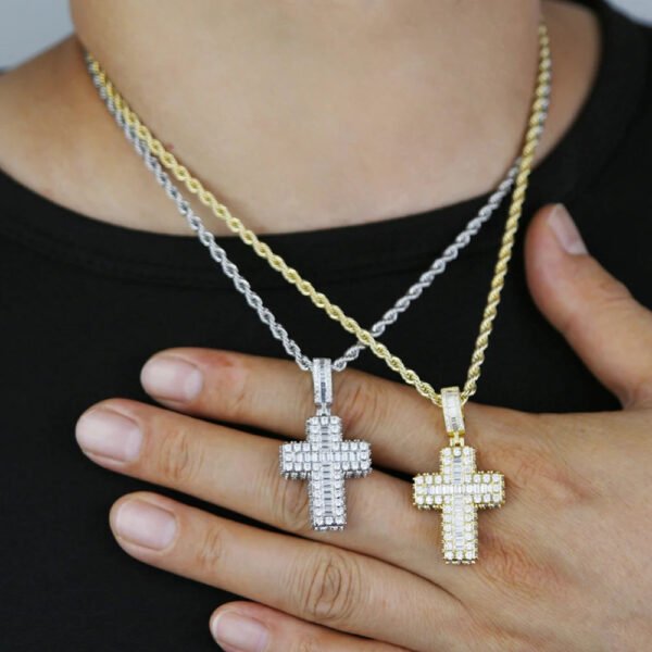 Iced Out Cross Pendant Necklace - Image 4