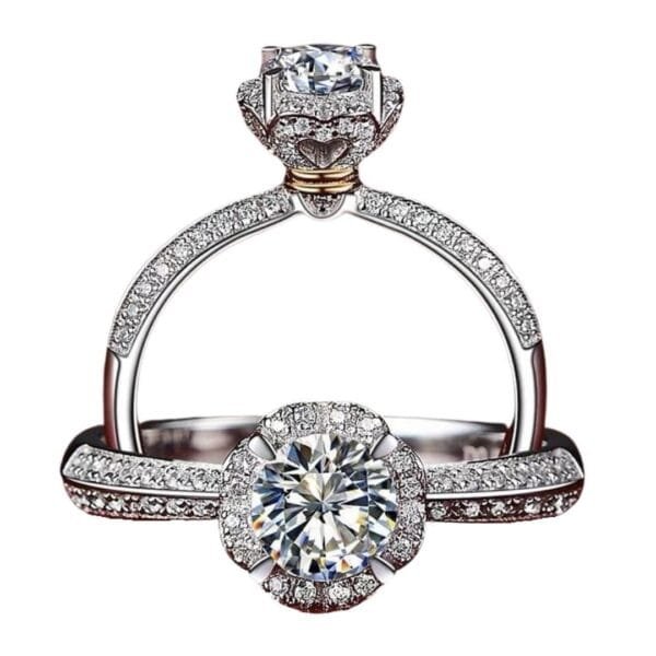 Queen's Crown Moissanite 18K Gold Engagement Ring