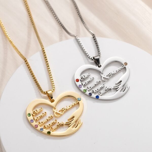 Custom Mom Necklace With Birthstones Pendant Necklaces - Image 4