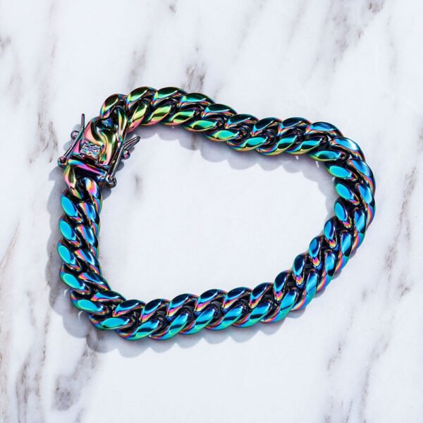 Stackable Holographic Steel Cuban Bracelets - Image 9