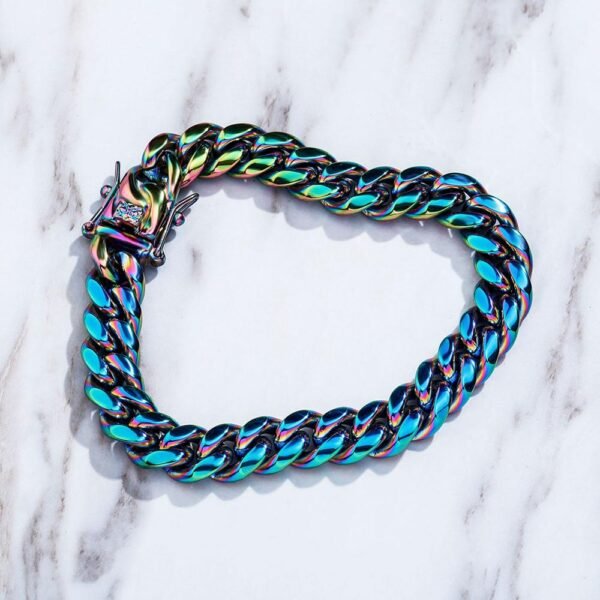 Stackable Holographic Steel Cuban Bracelets - Image 2