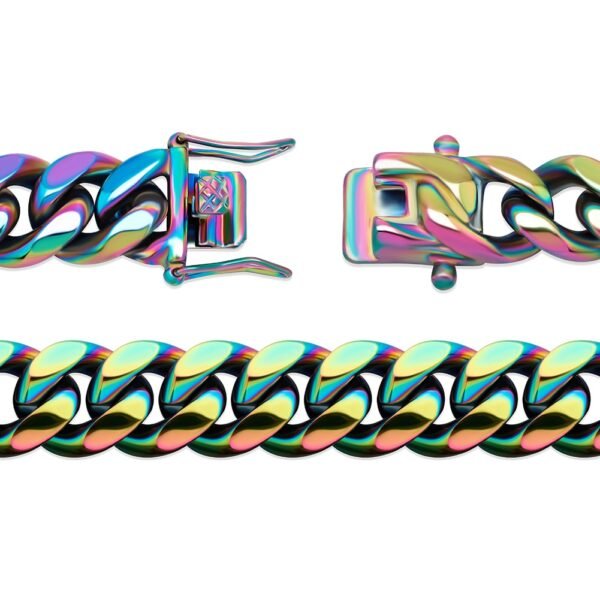 Stackable Holographic Steel Cuban Bracelets - Image 12