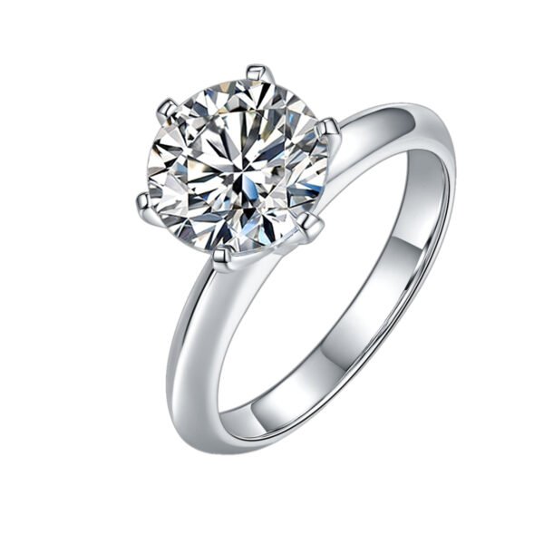 18K White Gold 0.5 to 3 CT Moissanite Lab Created Diamond Solitaire Ring