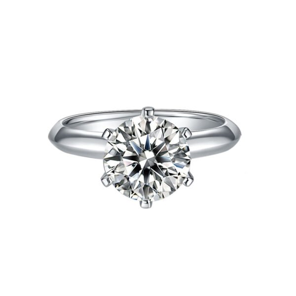 18K White Gold 0.5 to 3 CT Moissanite Lab Created Diamond Solitaire Ring - Image 2