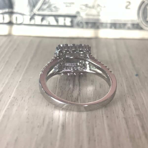 Princess Cut & Split Shank Silver Engagement Ring - Image 15