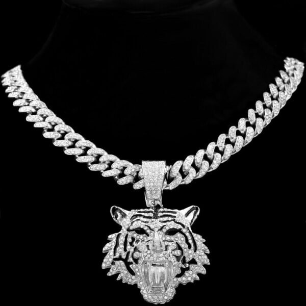 Tiger Iced Out Cuban Pendant Necklace - Image 14