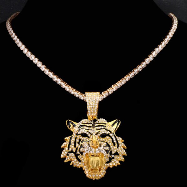 Tiger Iced Out Cuban Pendant Necklace - Image 5