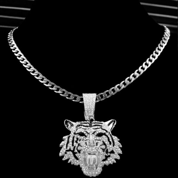 Tiger Iced Out Cuban Pendant Necklace - Image 20