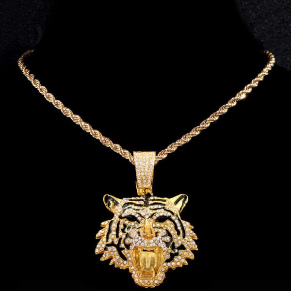 Tiger Iced Out Cuban Pendant Necklace - Image 7