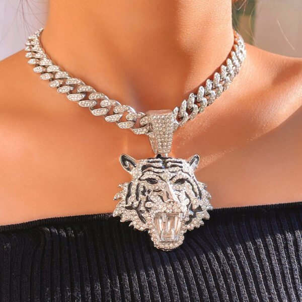 Tiger Iced Out Cuban Pendant Necklace - Image 26