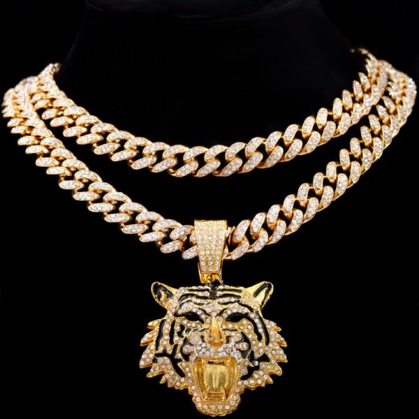 Tiger Iced Out Cuban Pendant Necklace - Image 24