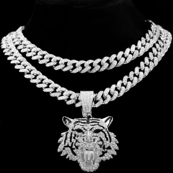 Tiger Iced Out Cuban Pendant Necklace - Image 18