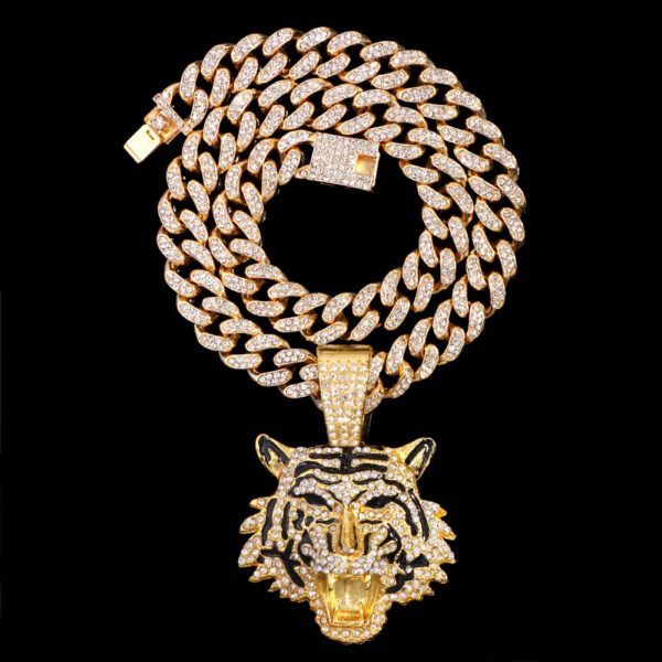 Tiger Iced Out Cuban Pendant Necklace - Image 25