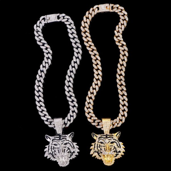 Tiger Iced Out Cuban Pendant Necklace - Image 11