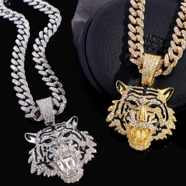 Tiger Iced Out Cuban Pendant Necklace - Image 22