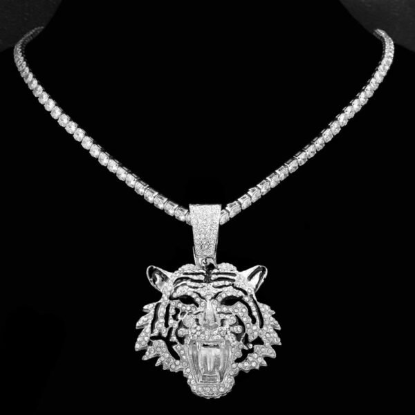 Tiger Iced Out Cuban Pendant Necklace - Image 3